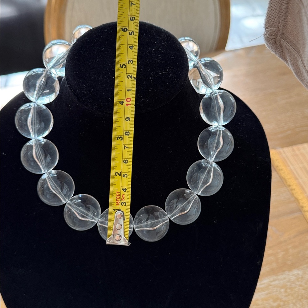 Clear Beaded Statement Necklace - Picture 5 of 8